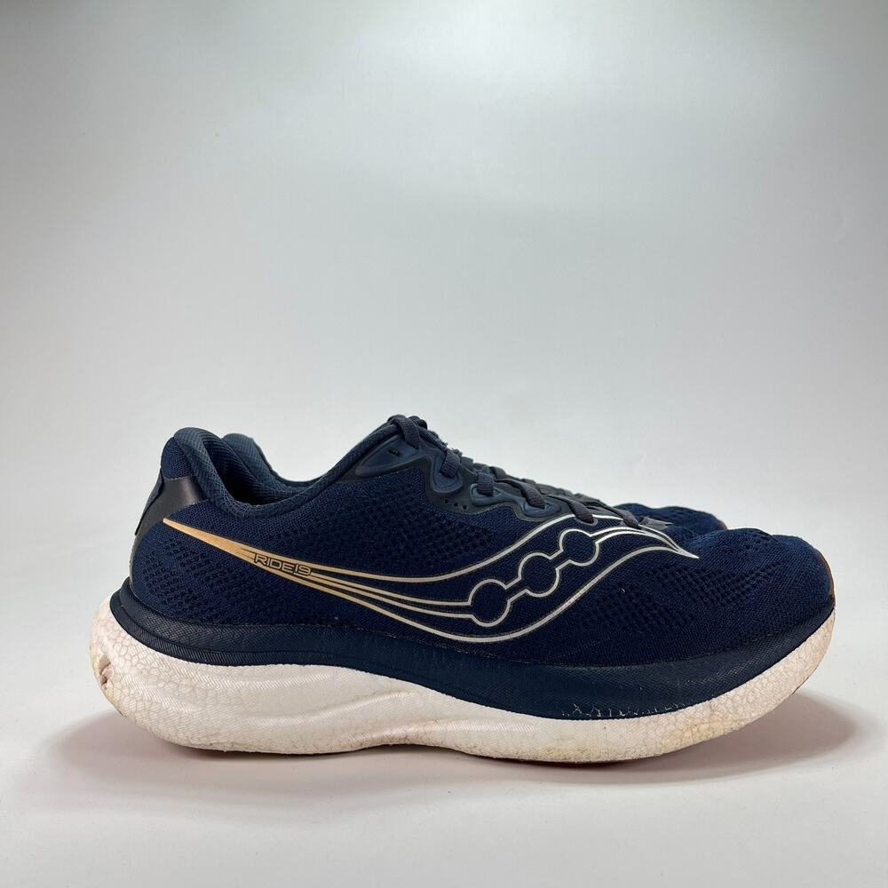 Saucony Ride 19 Navy Gum Cushioned Running Shoes S21056-105 Men's Size 10.5W